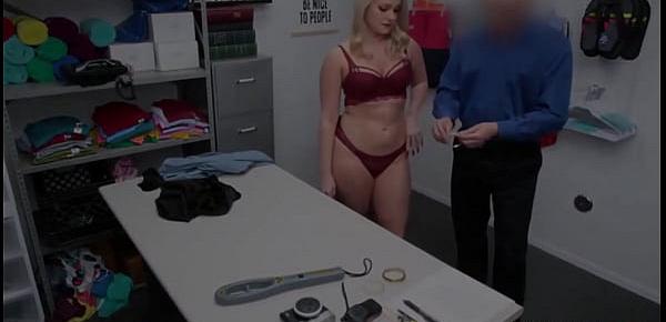  Blonde MILF Lisey Sweet gets caught shoplifting lingerie banged by officer